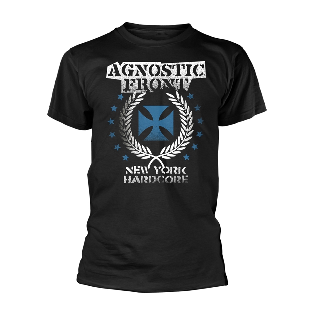 Agnostic Front – Blue Iron Cross T-Shirt (Front / Back Print)