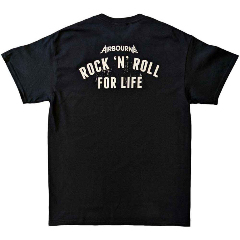 Airbourne R ‘n’ R Boneshaker Black Back Print T-Shirt