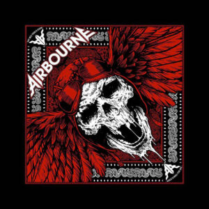Airbourne Red Skull Black Bandana