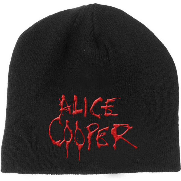 Alice Cooper Unisex Dripping Logo Black Beanie Hat