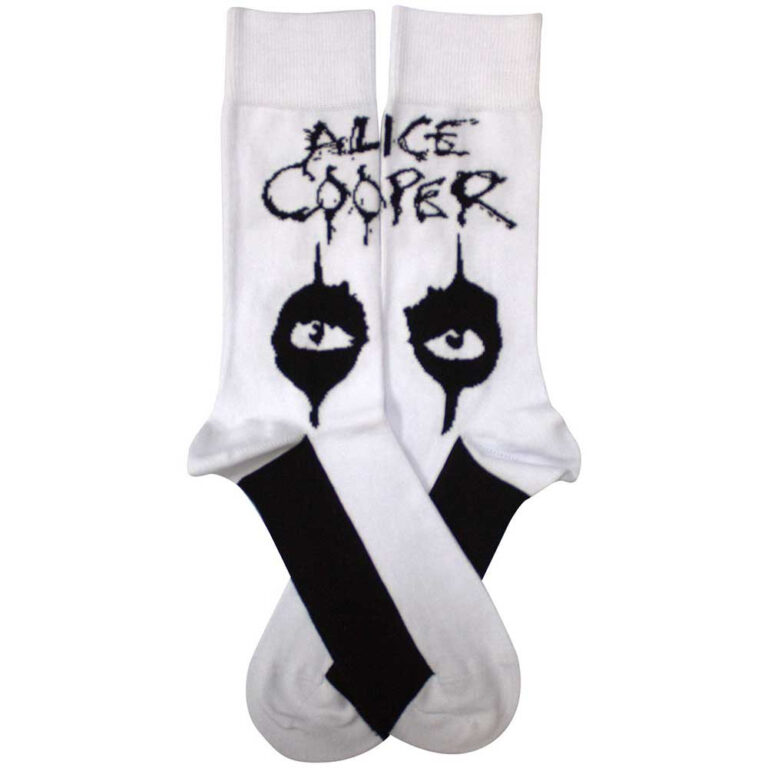 Alice Cooper Unisex Eyes White UK Size 7 – 11 Socks