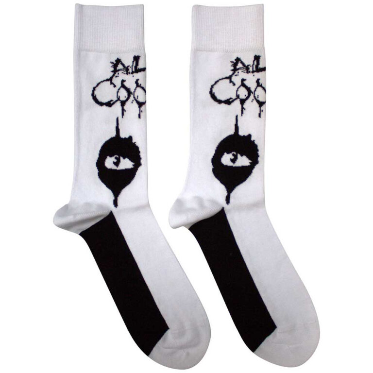 Alice Cooper Unisex Eyes White UK Size 7 – 11 Socks