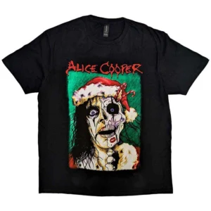 Alice Cooper Xmas Card Black T-Shirt