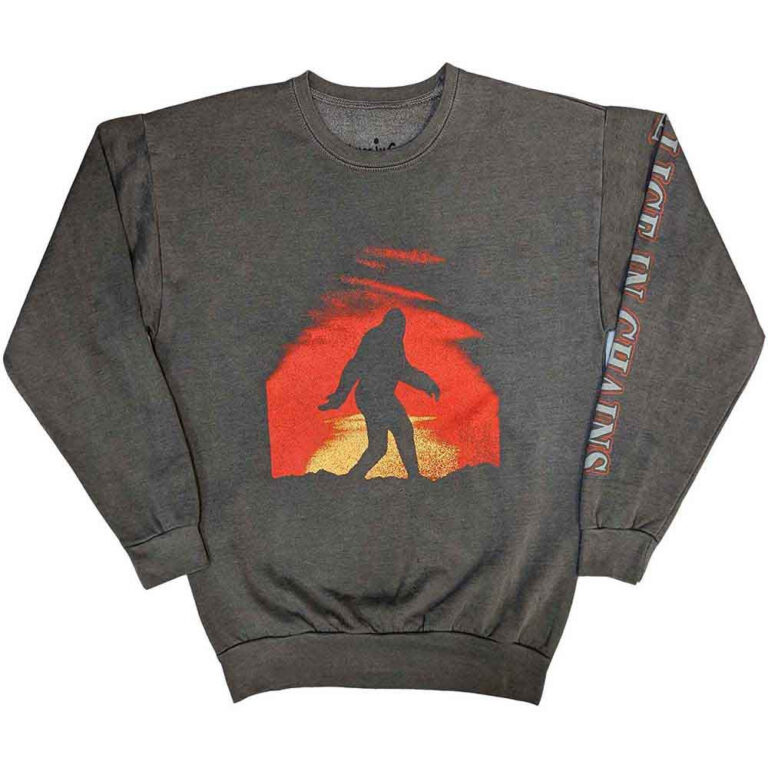 Alice In Chains Sasquatch Sunset Charcoal Grey Sleeve Print Sweatshirt