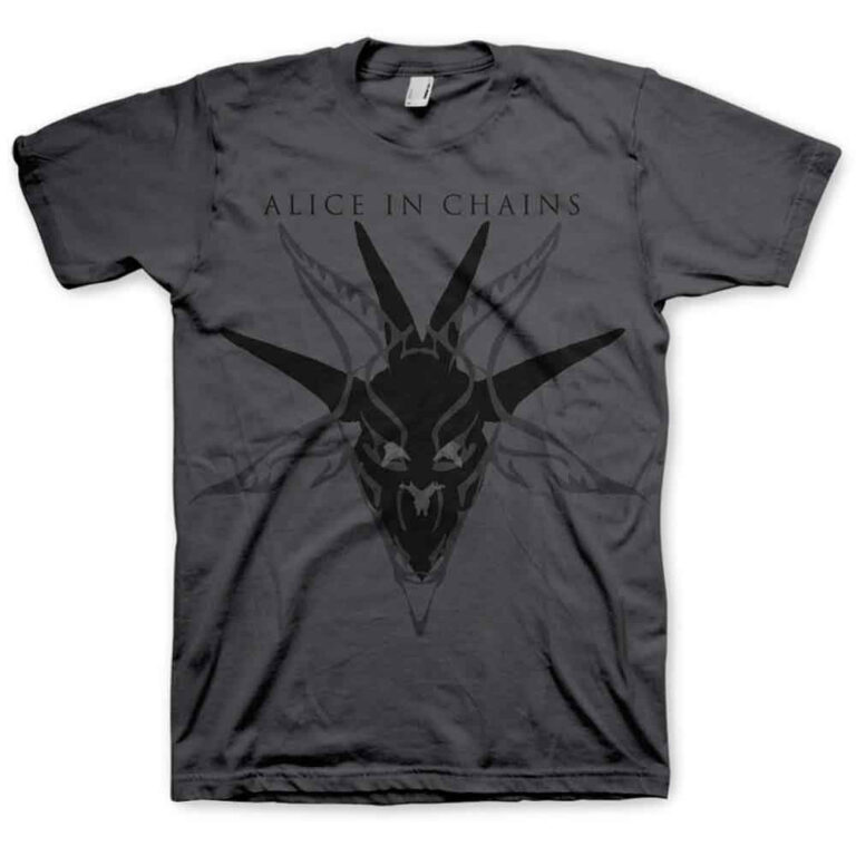 Alice In Chains Black Skull Charcoal Grey T-Shirt