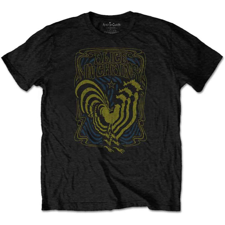 Alice In Chains Psychedelic Rooster Black T-Shirt