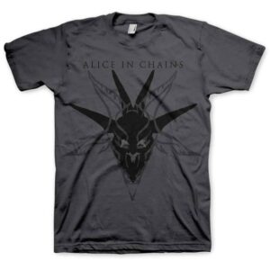 Alice In Chains Black Skull Charcoal Grey T-Shirt
