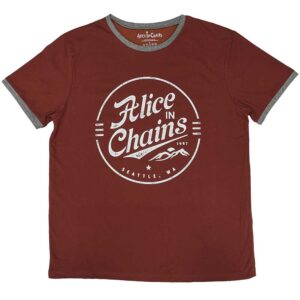 Alice In Chains Circle Emblem Red Ringer T-Shirt