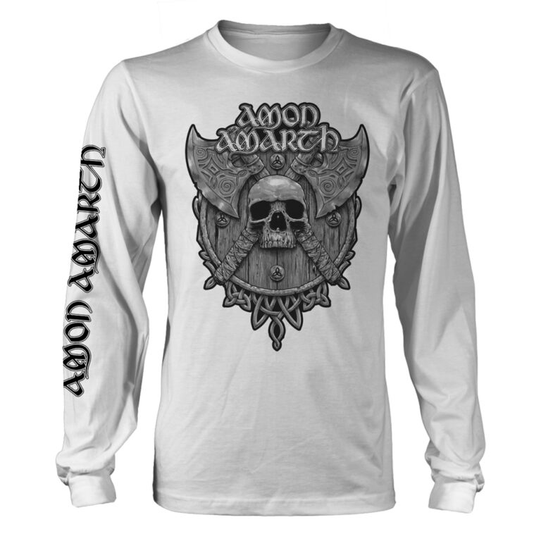 Amon Amarth – Grey Skull (white) Long Sleeved T-Shirt