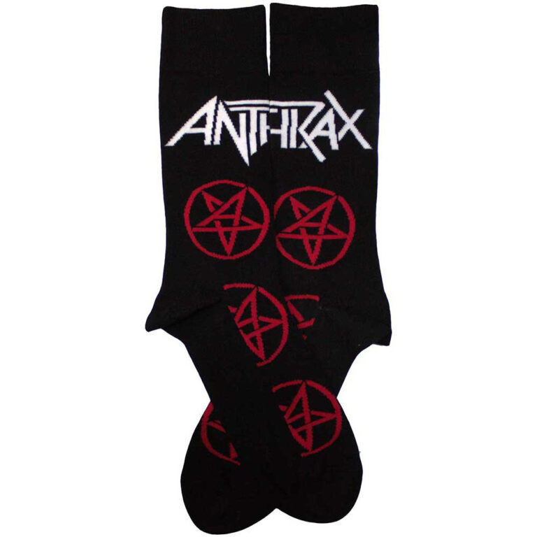 Anthrax Unisex Pentathrax Pattern Black UK Size 7 – 11 Socks