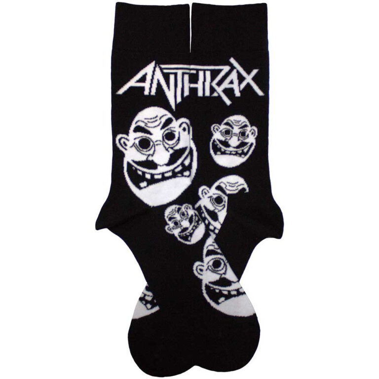 Anthrax Unisex Faces Pattern B&W Black UK Size 7 – 11 Socks