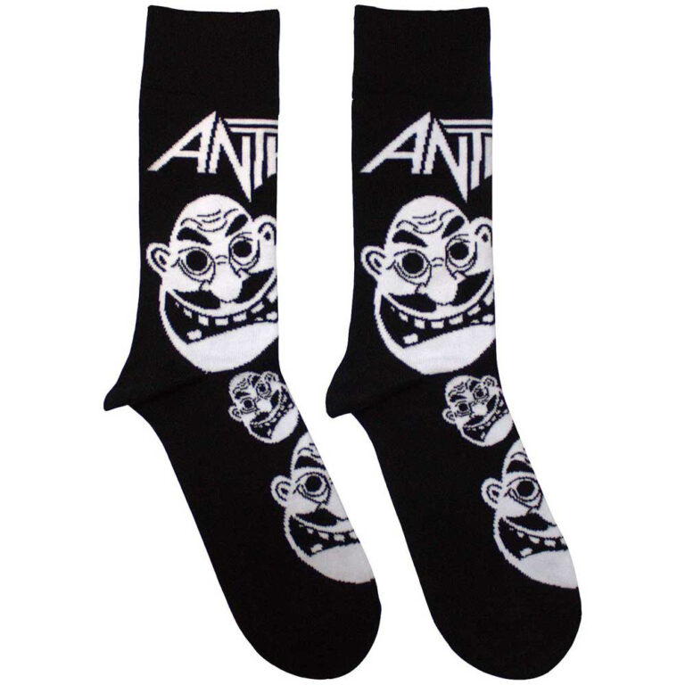 Anthrax Unisex Faces Pattern B&W Black UK Size 7 – 11 Socks