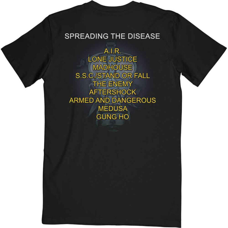 Anthrax Spreading The Disease Track list Black Back Print T-Shirt