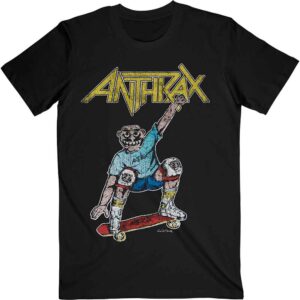 Anthrax Spreading Skater Notman Vintage Black Back Print T-Shirt