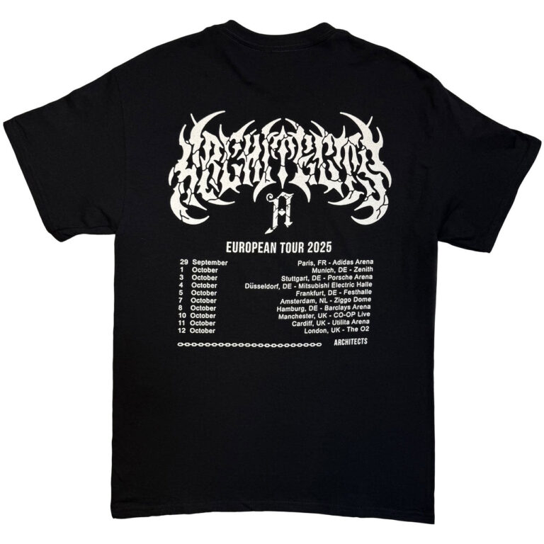Architects TSTE & AB Skeleton EU Tour 25 Black Back Print Ex-Tour T-Shirt