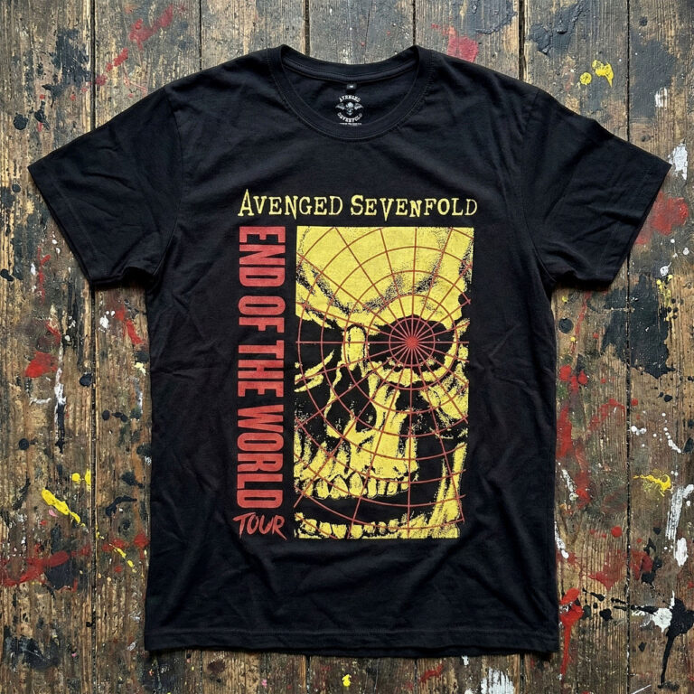 Avenged Sevenfold Unisex Premium Carbon T-Shirt: End Of The World Tour Black T-Shirt