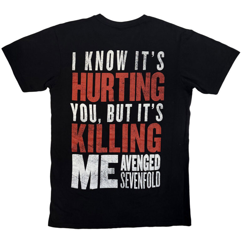 Avenged Sevenfold Unisex Premium Carbon T-Shirt: Unholy Confessions Black Back Print T-Shirt