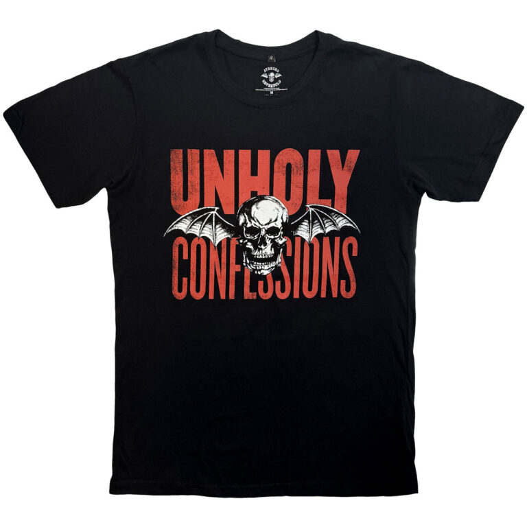 Avenged Sevenfold Unisex Premium Carbon T-Shirt: Unholy Confessions Black Back Print T-Shirt