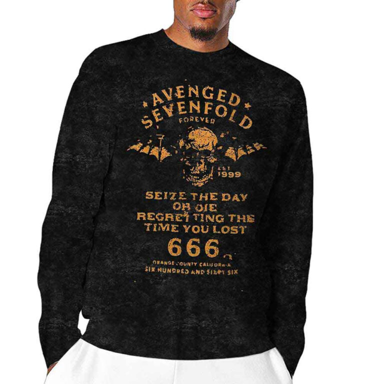 Avenged Sevenfold Seize The Day Black Wash Collection Long Sleeve T-Shirt
