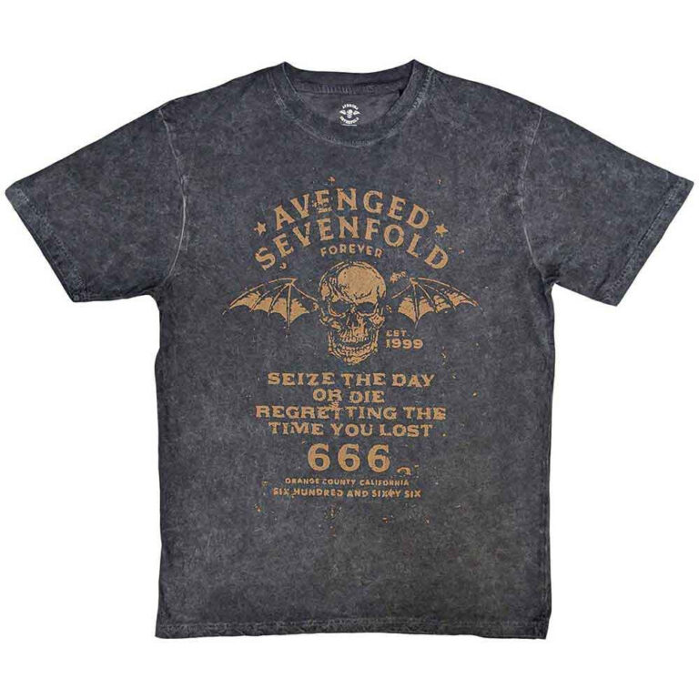 Avenged Sevenfold Seize The Day Black Wash Collection T-Shirt