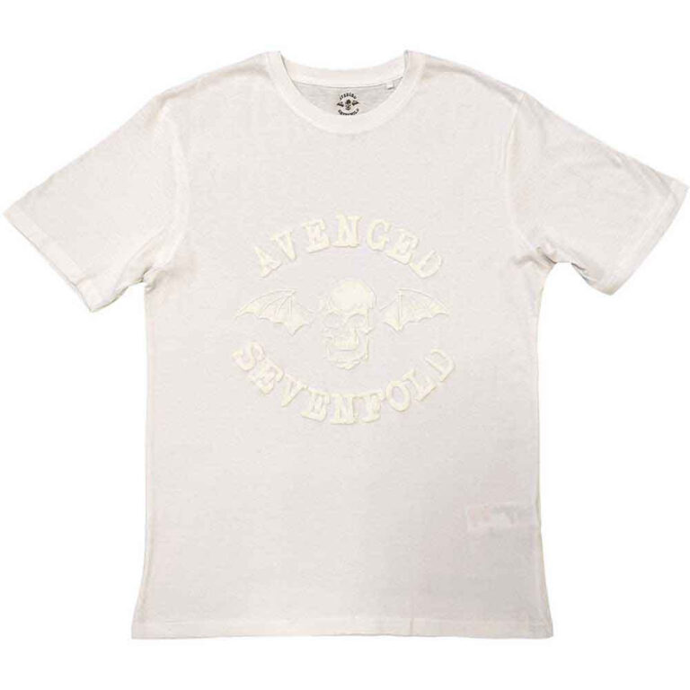 Avenged Sevenfold Classic Deathbat White Hi-Build T-Shirt