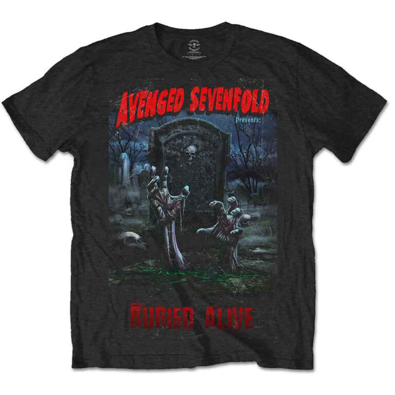 Avenged Sevenfold Buried Alive Tour 2012 Black Back Print T-Shirt