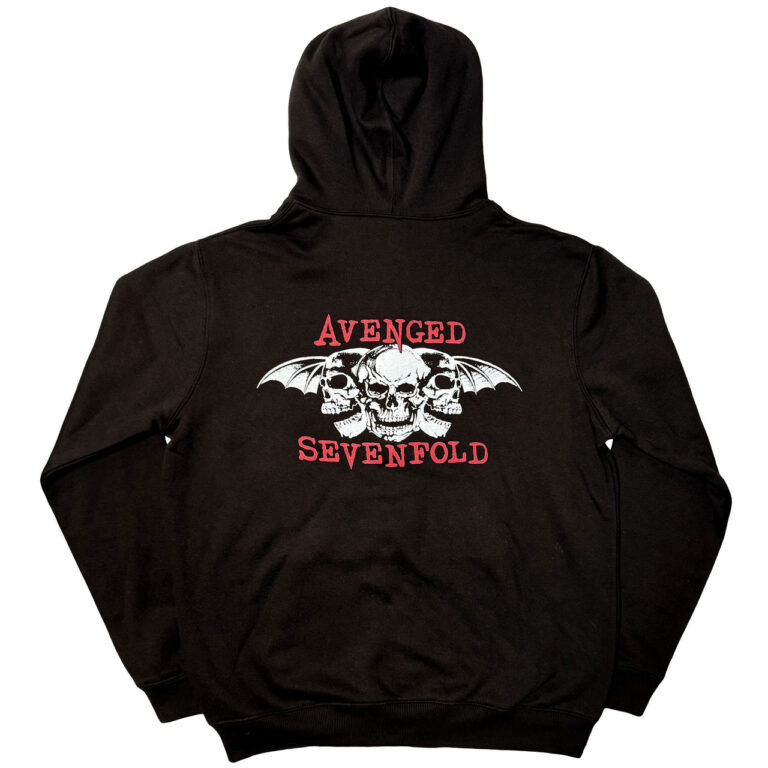 Avenged Sevenfold Dead Head Black Back Print Zip Hoodie