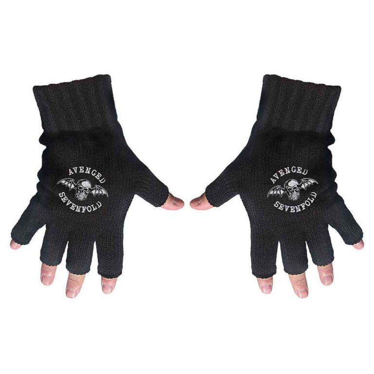 Avenged Sevenfold Unisex Death Bat Black Fingerless Gloves