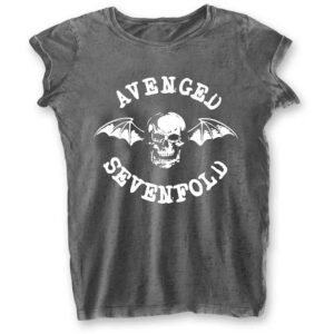 Avenged Sevenfold Deathbat Charcoal Grey Ladies T-Shirt