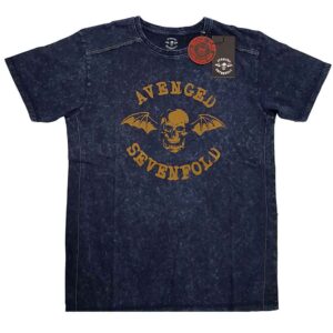 Avenged Sevenfold Logo Navy Blue Wash Collection T-Shirt