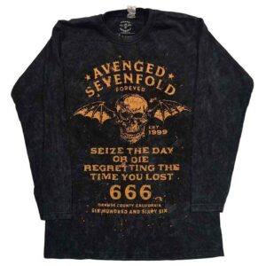 Avenged Sevenfold Seize The Day Black Wash Collection Long Sleeve T-Shirt