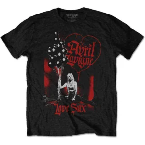 Avril Lavigne Love Sux Balloons Black T-Shirt