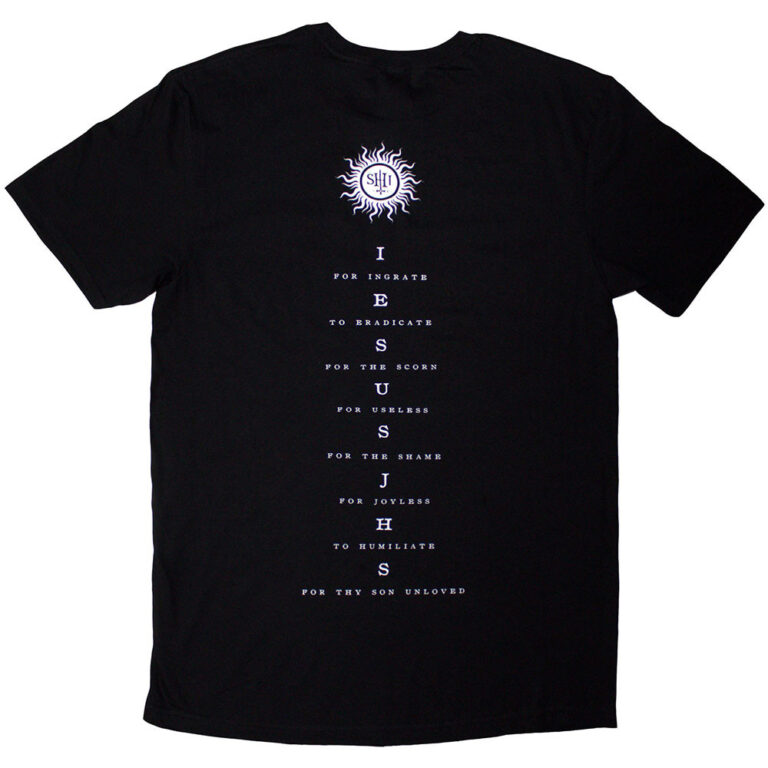 Behemoth The Shit Ov God Vertical Logo Cover Black Back Print T-Shirt