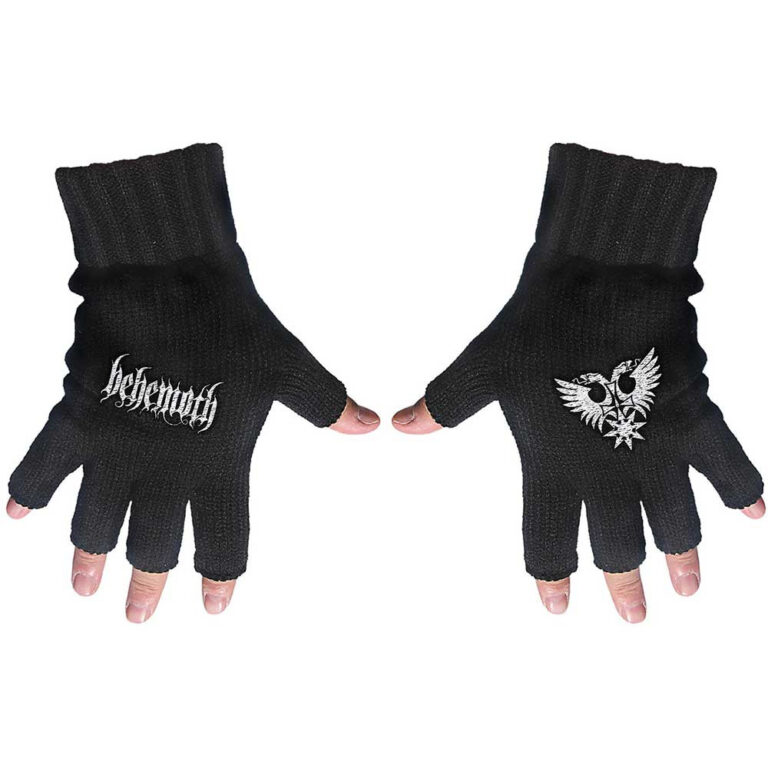 Behemoth Unisex Logo Black Fingerless Gloves