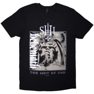 Behemoth The Shit Ov God Vertical Logo Cover Black Back Print T-Shirt