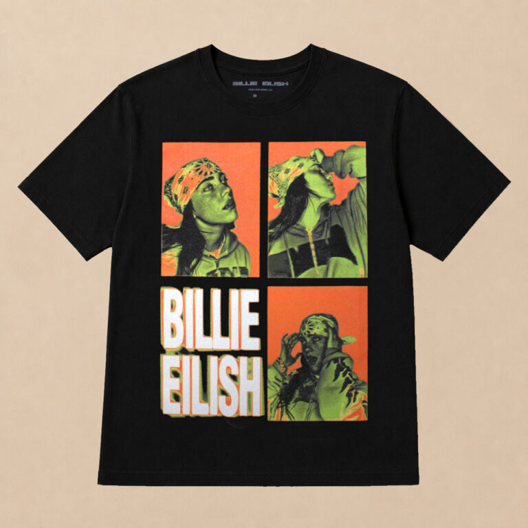 Billie Eilish 3 Photo Logo Black T-Shirt