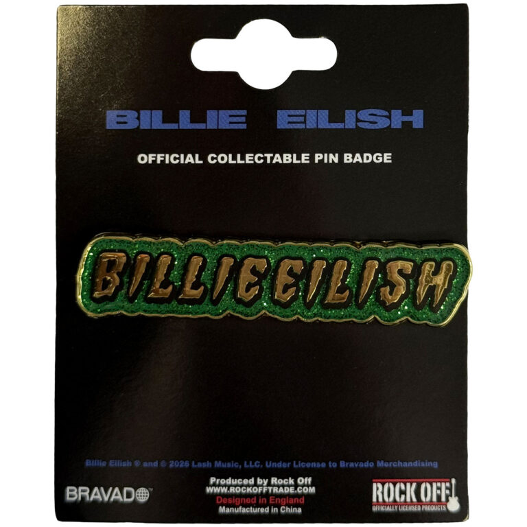 Billie Eilish Glitter Logo Pin Badge
