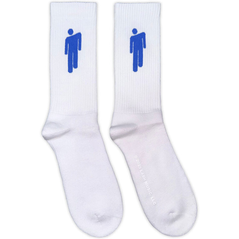 Billie Eilish Blue Blohsh White UK Size 7 – 11 Terry Socks