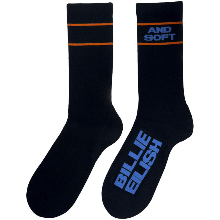 Billie Eilish Hit Me Hard & Soft Black UK Size 4 – 7 Terry Socks