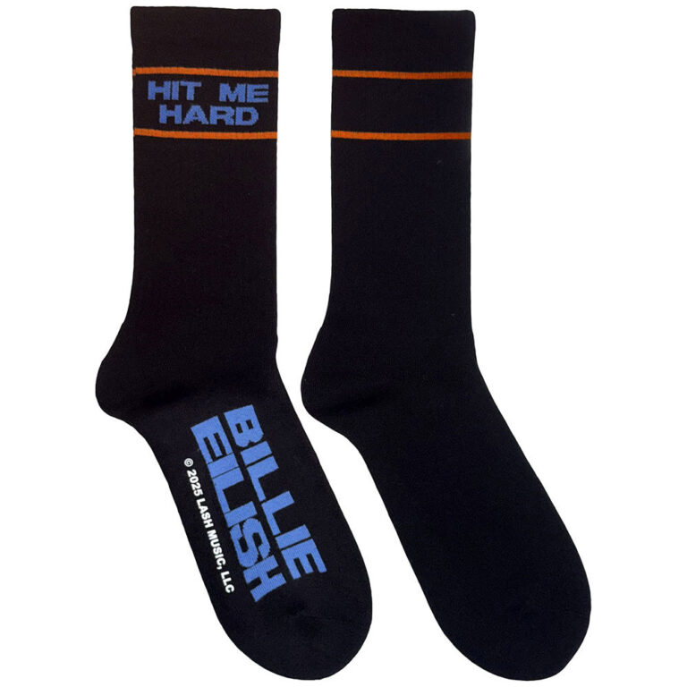 Billie Eilish Hit Me Hard & Soft Black UK Size 4 – 7 Terry Socks