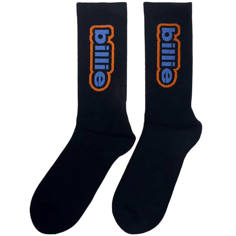 Billie Eilish Outline Logo Black UK Size 7 – 11 Terry Socks