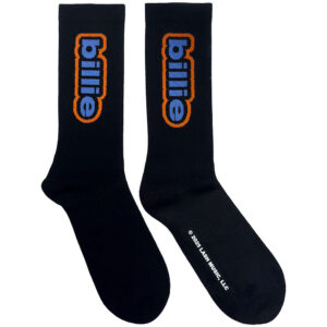 Billie Eilish Outline Logo Black UK Size 7 - 11 Terry Socks