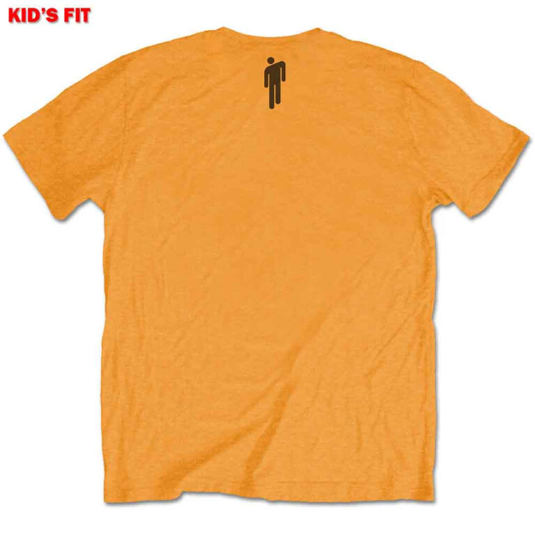 Billie Eilish Racer Logo & Blohsh Orange Back Print Kids T-Shirt