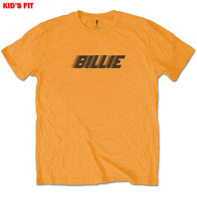 Billie Eilish Racer Logo & Blohsh Orange Back Print Kids T-Shirt