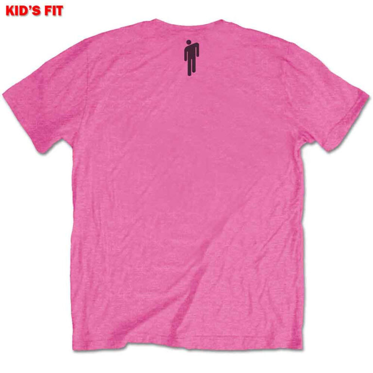 Billie Eilish Racer Logo & Blohsh Pink Back Print Kids T-Shirt