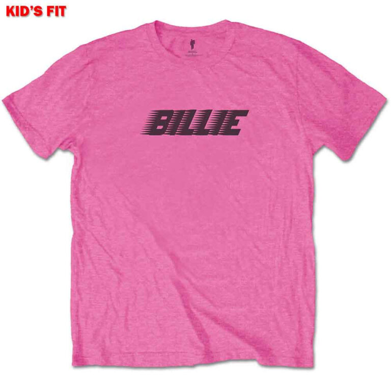 Billie Eilish Racer Logo & Blohsh Pink Back Print Kids T-Shirt