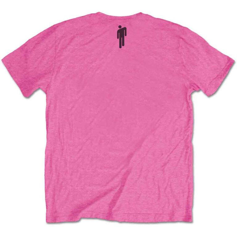 Billie Eilish Racer Logo & Blohsh Pink Back Print T-Shirt