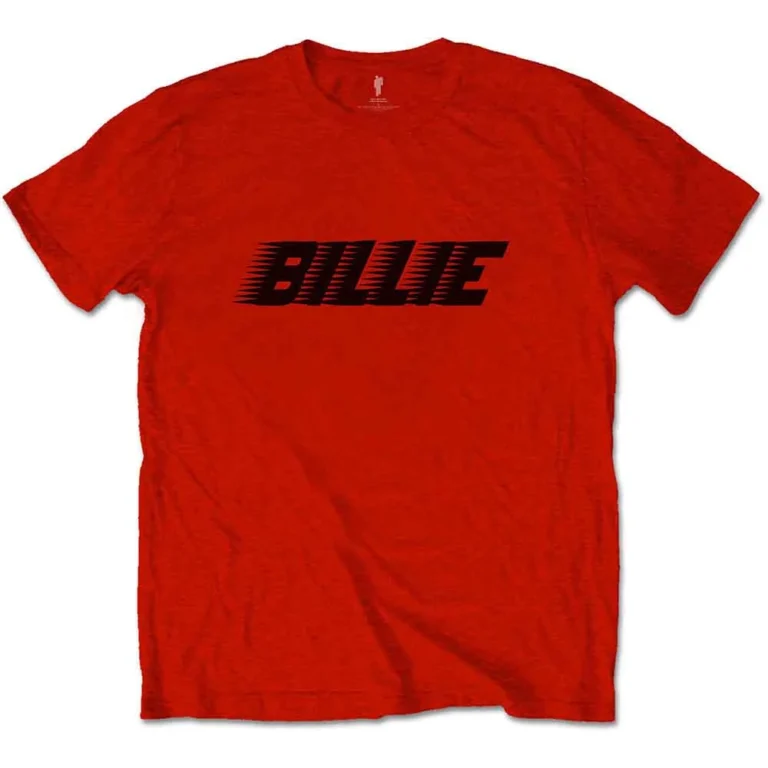 Billie Eilish Racer Logo & Blohsh Red Back Print T-Shirt