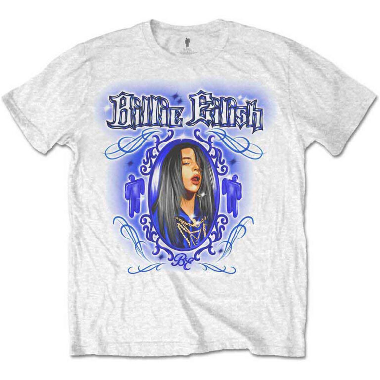 Billie Eilish Airbrush Photo White Kids T-Shirt