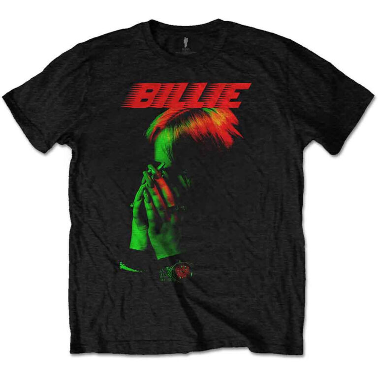 Billie Eilish Hands Face Black T-Shirt